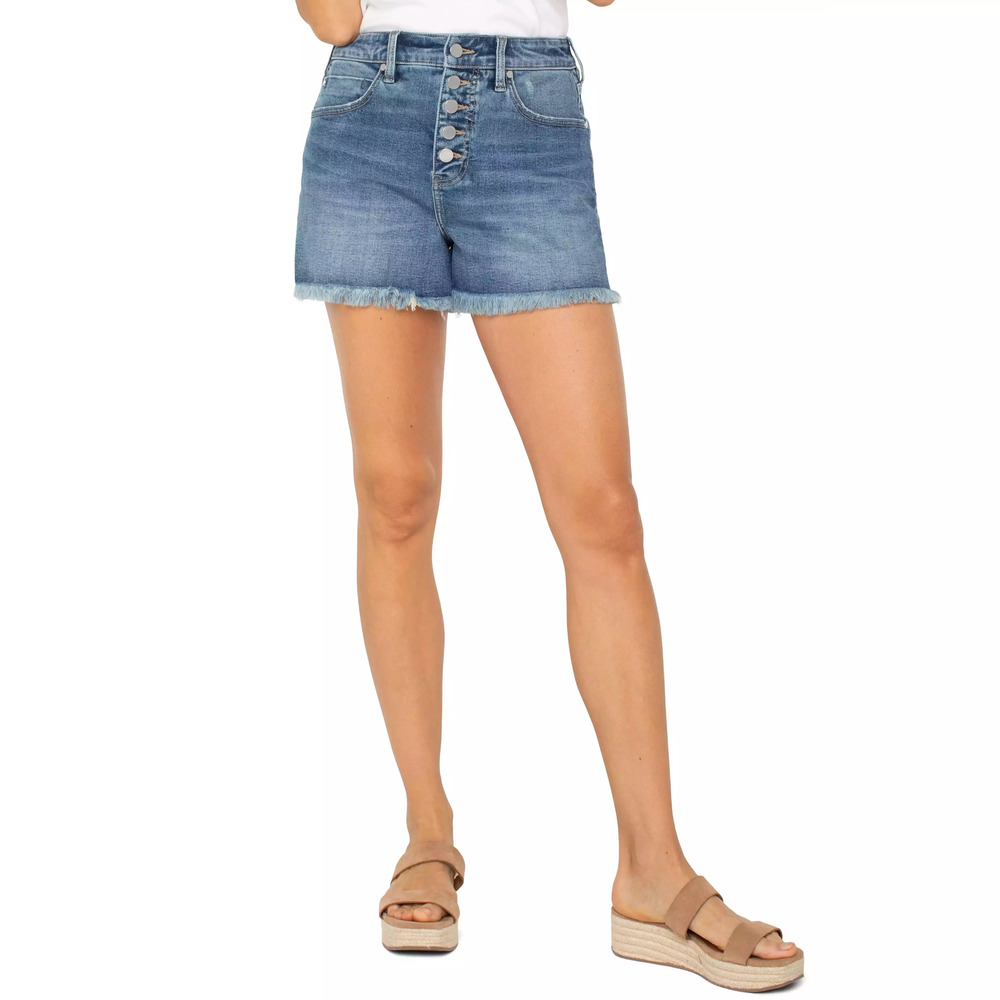 LIVERPOOL CHRISTINE HI-RISE A-LINE FRAY SHORT Size 1414 / BELFORD